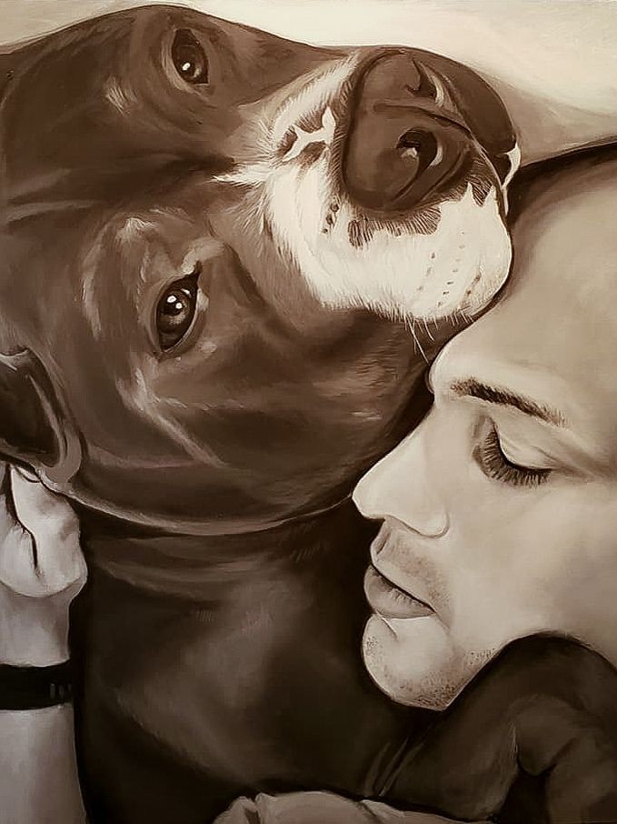 family and pet combination custom portraits